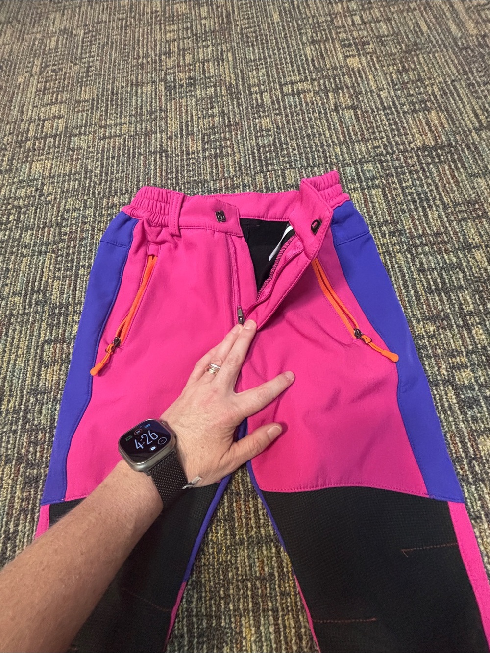 Miluxas Girl’s 4-5yo Hiking/Snow/Ski Pant. Waterproof/Wind Proof, HiVis, EUC - Picture 3 of 6